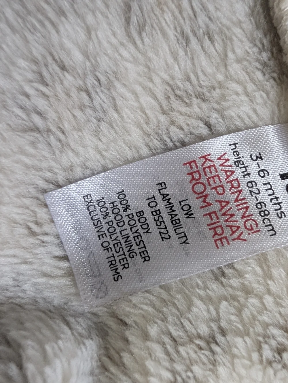 Tu Leopard Plush Hooded Baby Robe in Cream 3-6 Mo NWOT